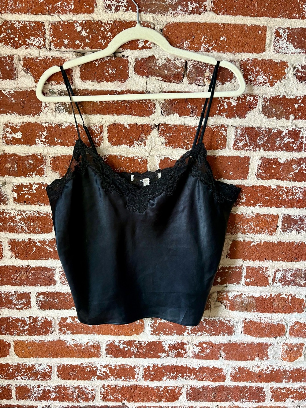 90s Vintage Lingerie Black Lace Camisole Top